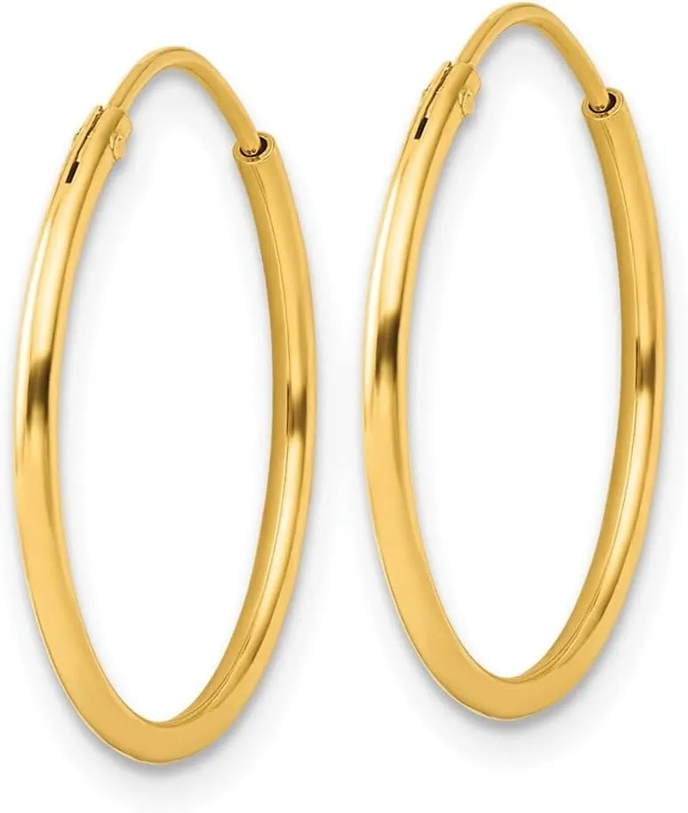 925 Sterling Silver Gold-plated Hoop Earrings (L-13.25-20mm)