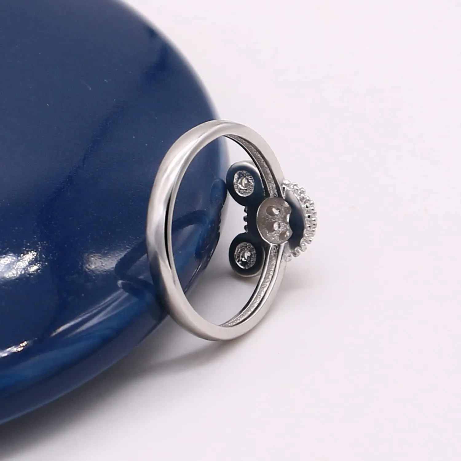 925 Sterling Silver Ring Woman Matte Design Mickey Ring Size 3-4-5-6-7-8-9# Real Solid Silver Charm Jewelry Gift