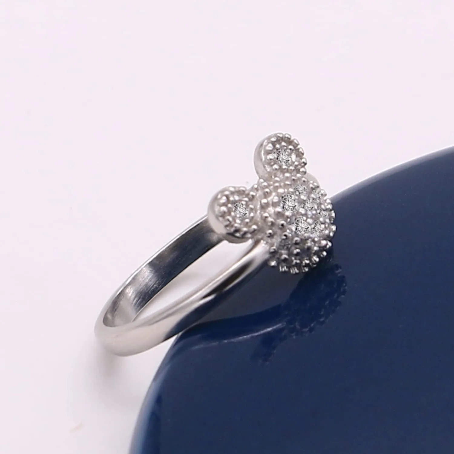 925 Sterling Silver Ring Woman Matte Design Mickey Ring Size 3-4-5-6-7-8-9# Real Solid Silver Charm Jewelry Gift