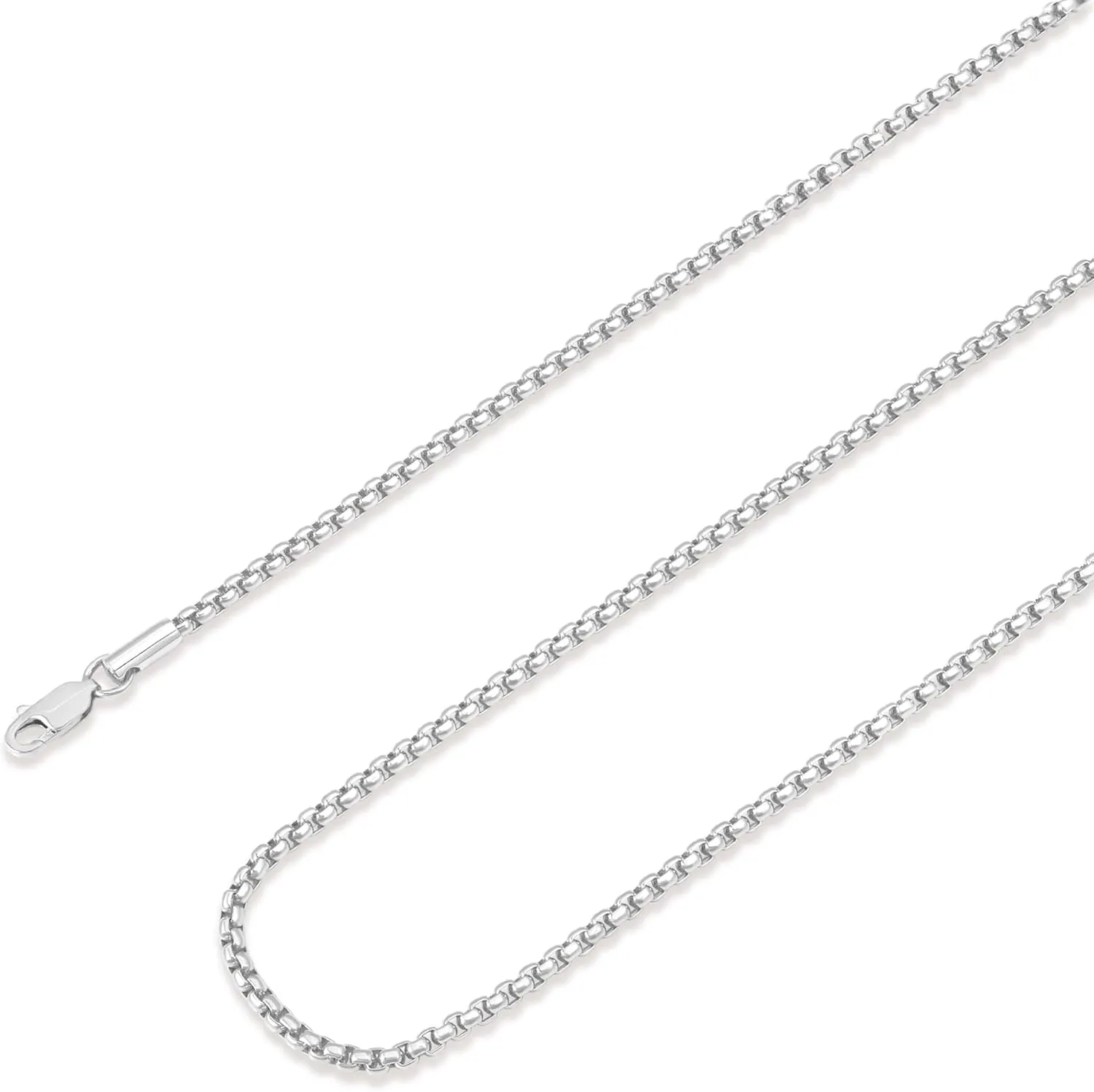 925 Sterling Silver Rope Chain Lobster Clasp 2.5mm Silver Chain for Men Women Silver Necklace Chain 16-30 Inches
