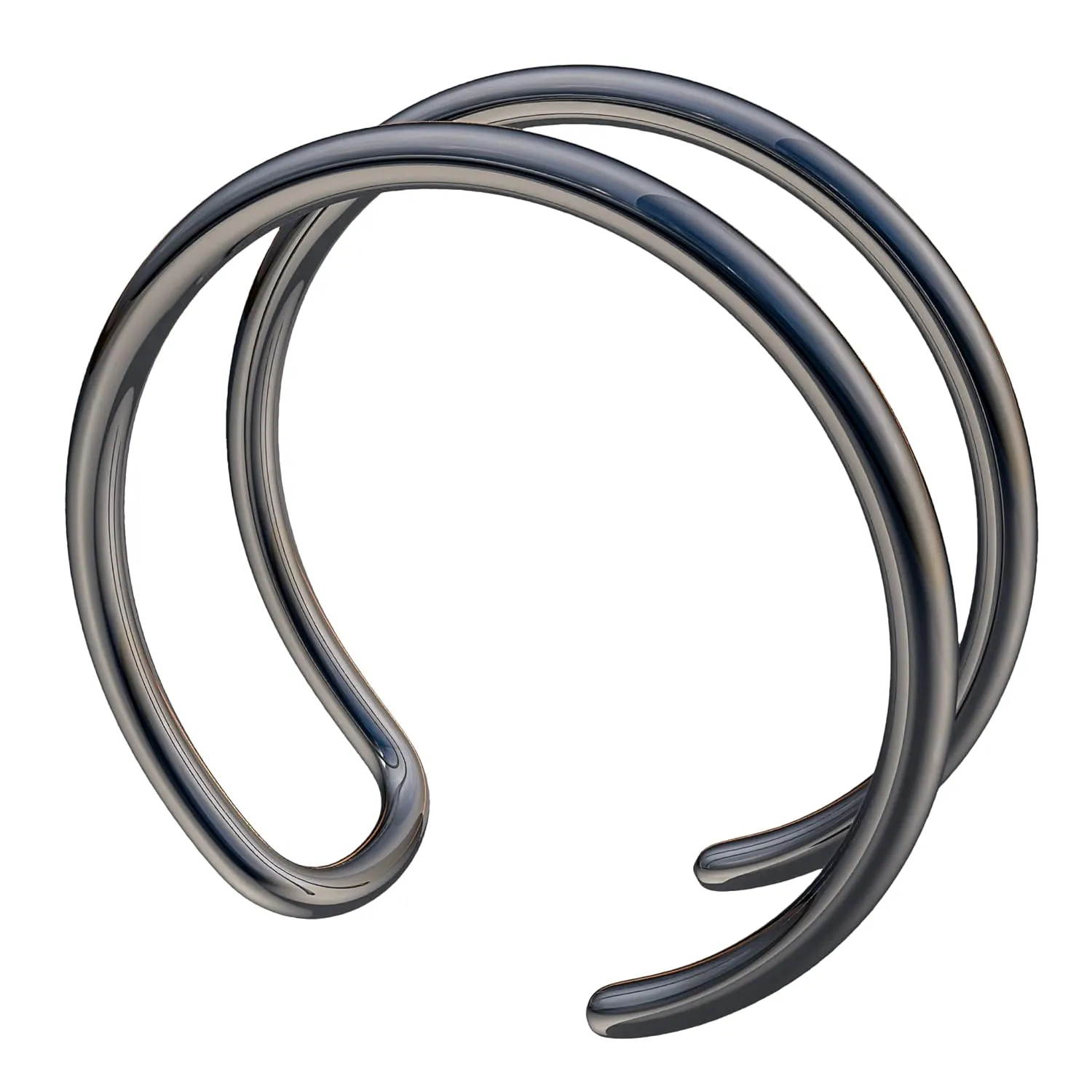 925 Sterling Silver Spiral Nose Ring - 20 Gauge Thickness And 8mm Diameter  Black One Piercing Double Hoop - Spiral Nose ring