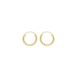 9ct  Yellow  Gold  21mm  Twisted  Sleepers  ES181
