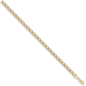 9ct Yellow Gold 5mm 8 Inch Open Double Curb Bracelet 6.1g