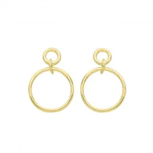 9ct Yellow Gold Circle Drop Earrings ES689