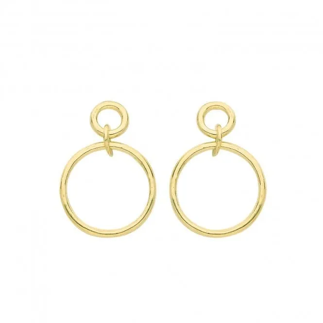 9ct Yellow Gold Circle Drop Earrings ES689