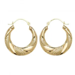 9ct Yellow Gold Creole Earrings ER491