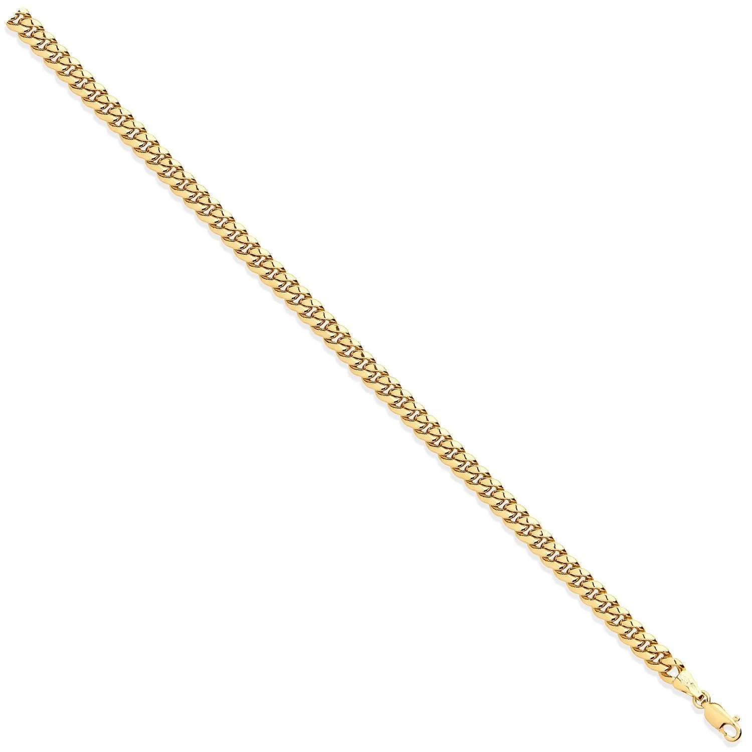 9ct Yellow Gold Hollow 4mm 7 Inch Domed Curb Bracelet 5.5g
