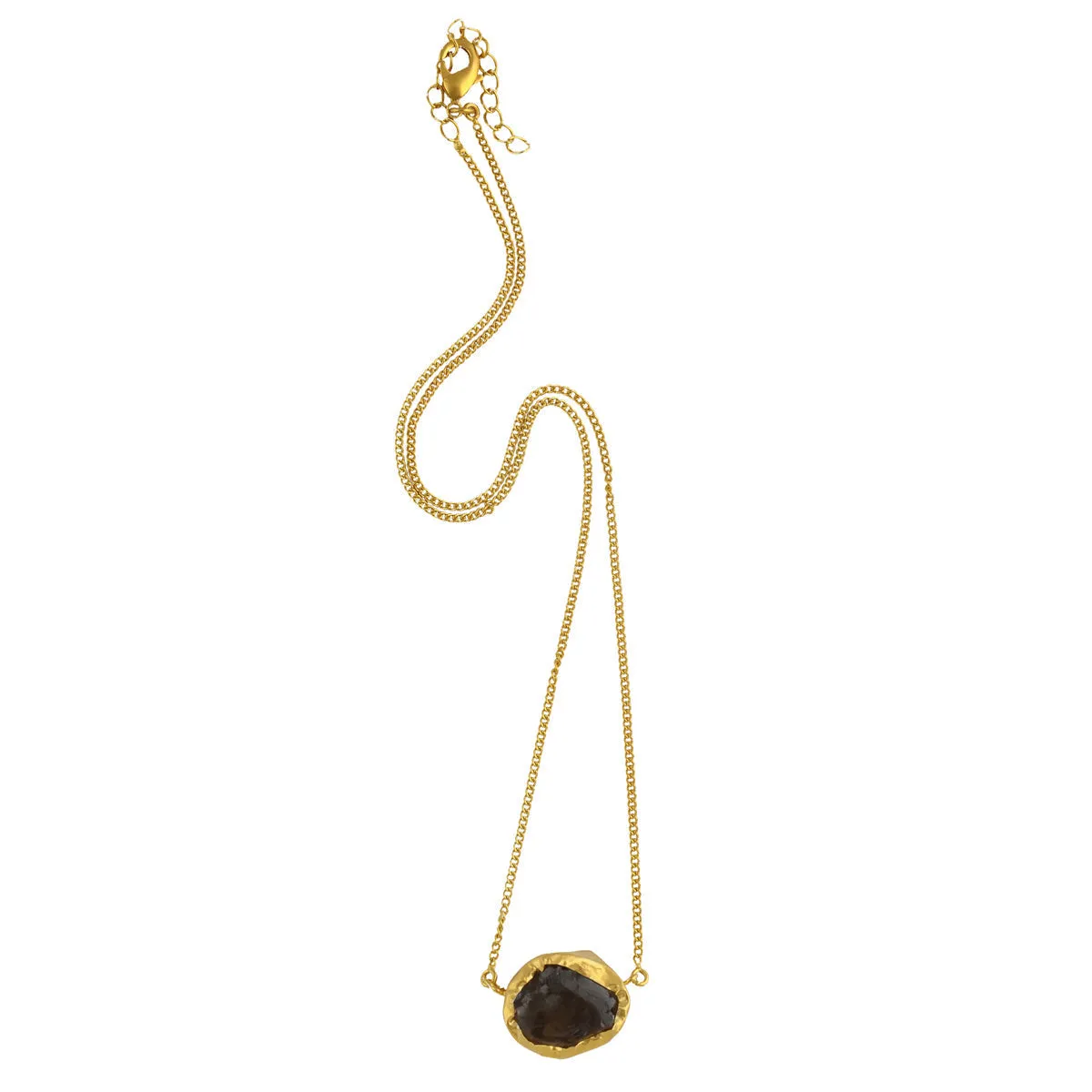 A Touch of Smoky Topaz Stone Gold Necklace