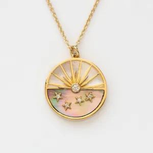 Abalone and Mother of Pearl Horizon Necklace