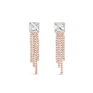 Absolute Jewellery Rose Gold Sparkling Tassels Earrings