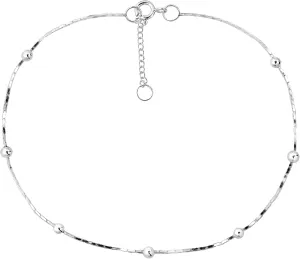 AeraVida Adjustable Classic Chain Silver Beads Casual Wear 925 Sterling Silver Anklet Bracelet, 9-10 inch