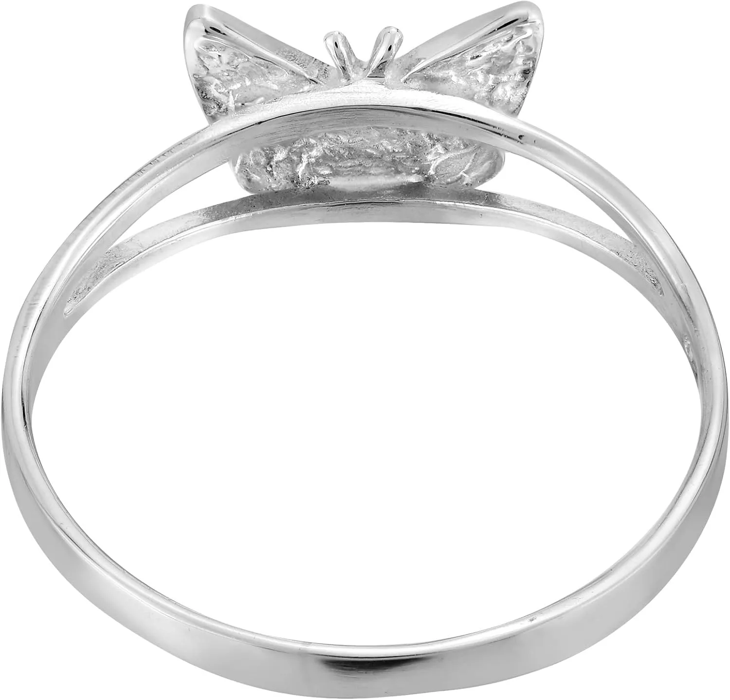 AeraVida Carefree Fluttering Butterfly White Mother of Pearl .925 Sterling Silver Ring | Cute Wedding Rings For Women | Casual Comfort Fit Silver Rings for Women | Butterfly Ring | Gift for Women