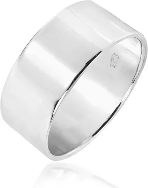 AeraVida Plain Cigar Band 10mm Width .925 Silver Ring | Casual Fashion Style Comfort Fit for Unisex | Statement, Promise, Couple Ring