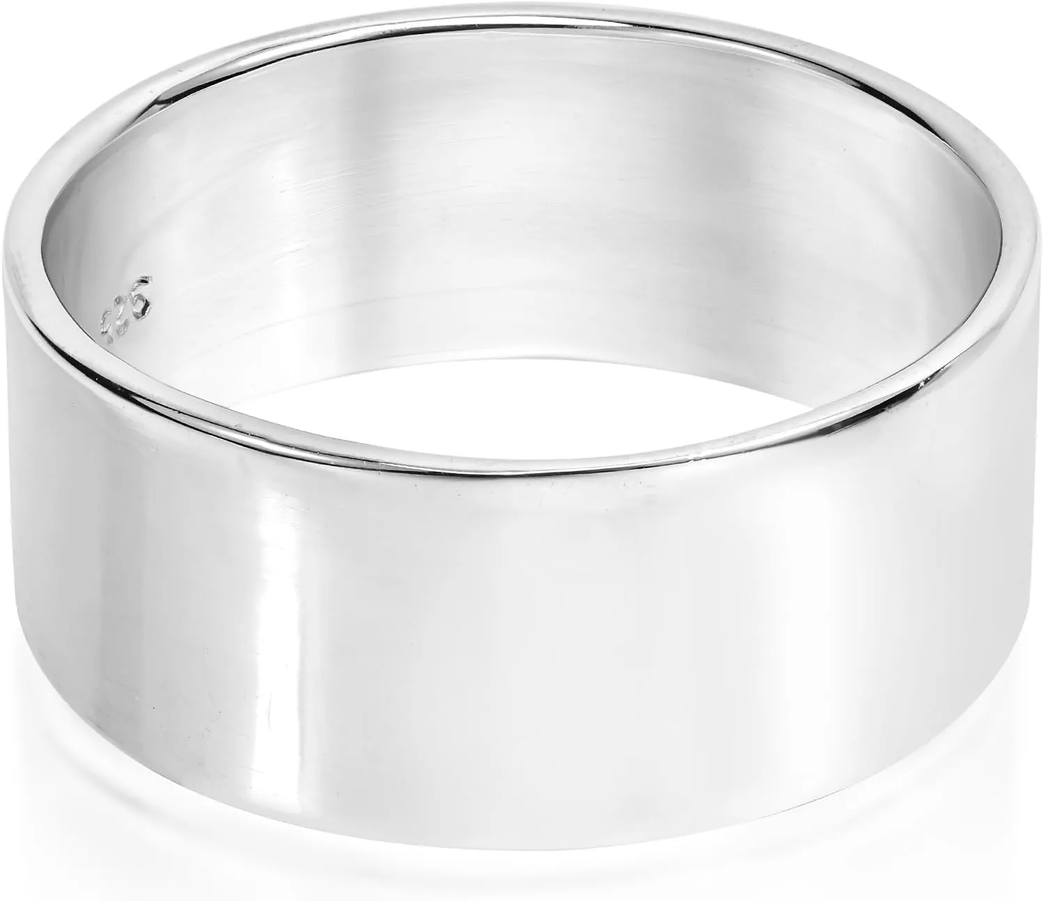AeraVida Plain Cigar Band 10mm Width .925 Silver Ring | Casual Fashion Style Comfort Fit for Unisex | Statement, Promise, Couple Ring