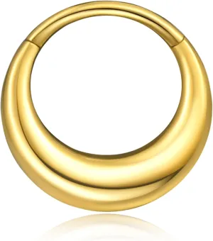 Akeoqi Septum Rings 316L Stainless Steel Nose Rings Hoops 16G Cartilage Earring Piercing Jewelry for Men Women 8mm 10mm