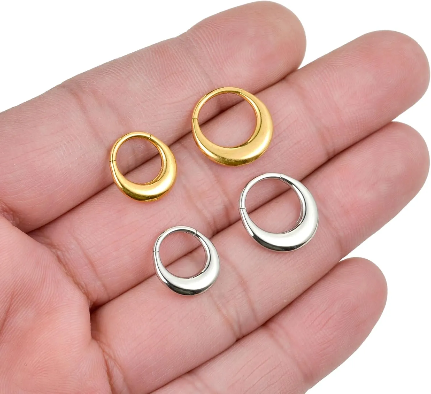 Akeoqi Septum Rings 316L Stainless Steel Nose Rings Hoops 16G Cartilage Earring Piercing Jewelry for Men Women 8mm 10mm