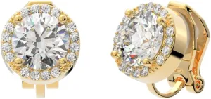 Aloha Earrings Round Halo Crystal Clip On Stud Earrings