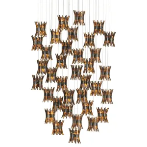 Alsop 36-Light Pendant in Brown/Black/Silver