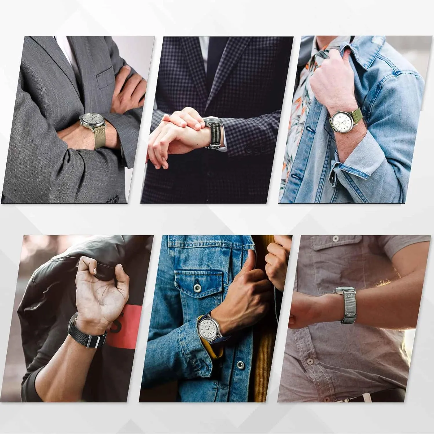 Anbeer Two-Piece Quick Release Nylon Watch Strap with Metal Loop, Double Layered Woven Nylon Watch Band