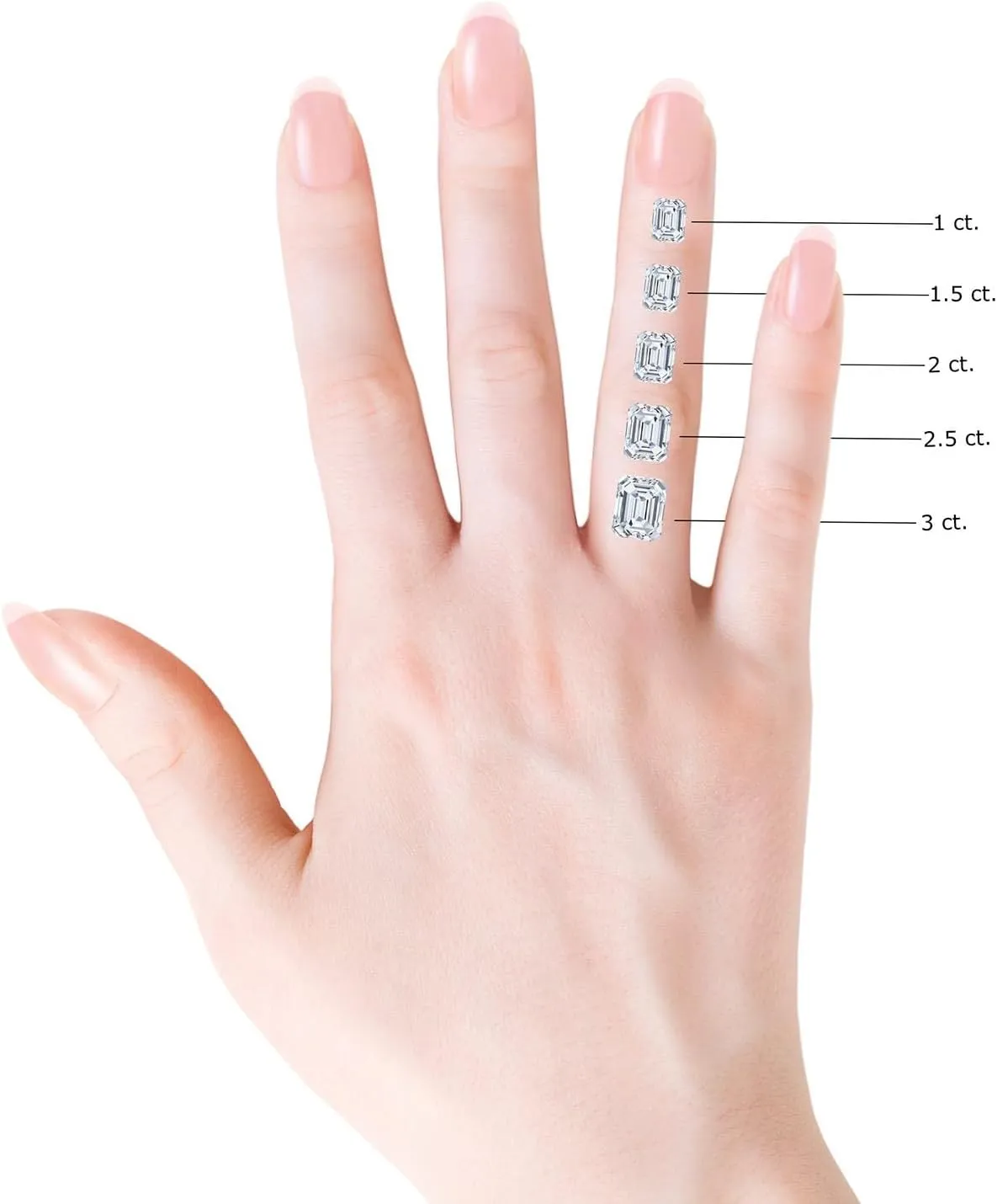 ANGARA 1-3 ct Lab Grown Prong-Set Emerald-Cut Diamond Solitaire Stud Earrings in Silver / 14K Solid Gold/Platinum | April Birthstone, Birthday, Engagement, Anniversary, Wedding Jewelry Gift for Women