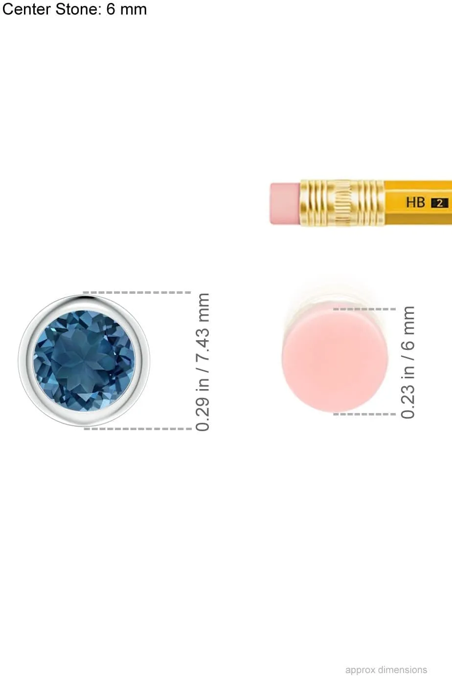 Angara Natural Bezel-Set Round London Blue Topaz Solitaire Pendant in Silver / 14K Solid Gold/Platinum | November Birthstone, Birthday, Engagement, Anniversary, Wedding Jewelry Gift for Women