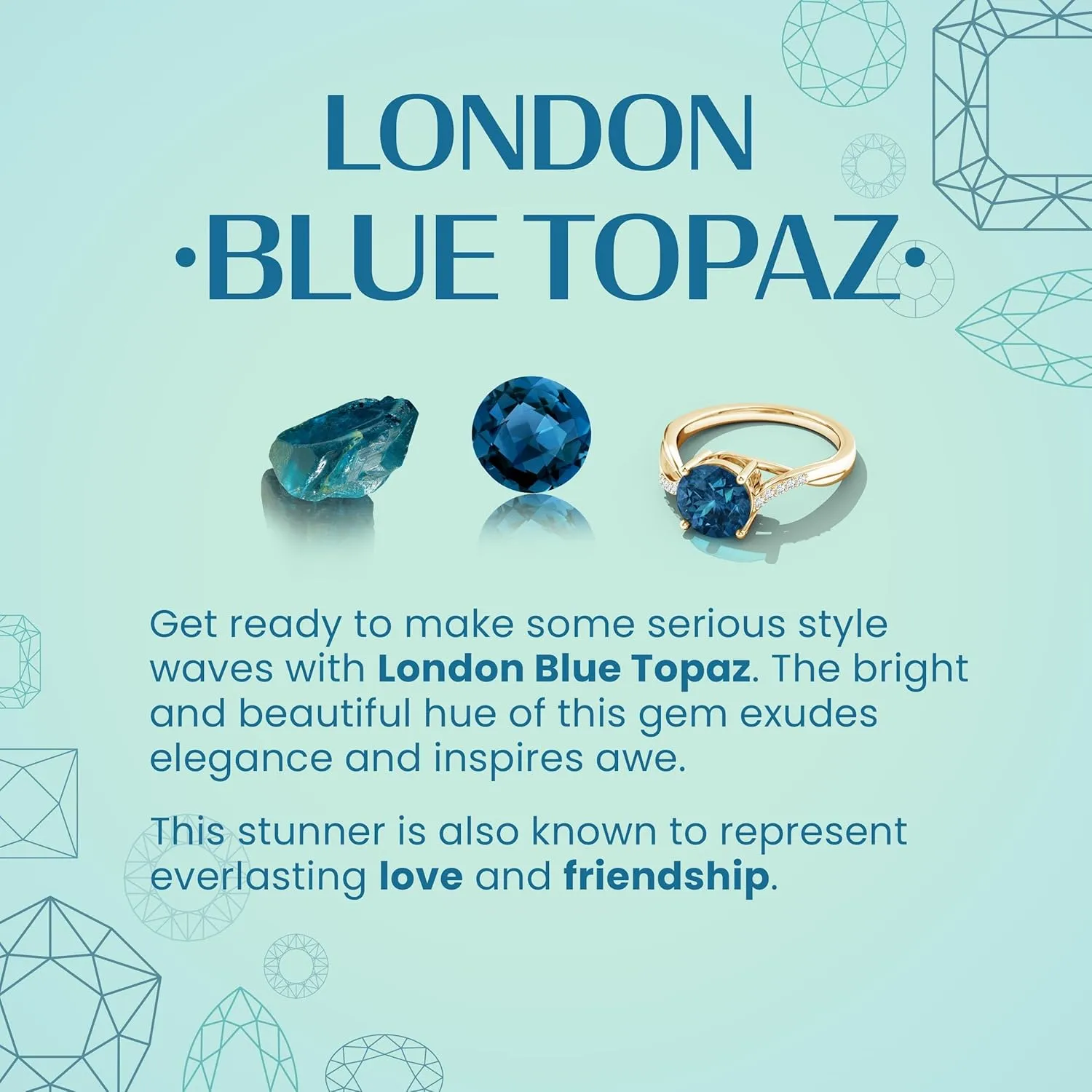 Angara Natural Bezel-Set Round London Blue Topaz Solitaire Pendant in Silver / 14K Solid Gold/Platinum | November Birthstone, Birthday, Engagement, Anniversary, Wedding Jewelry Gift for Women