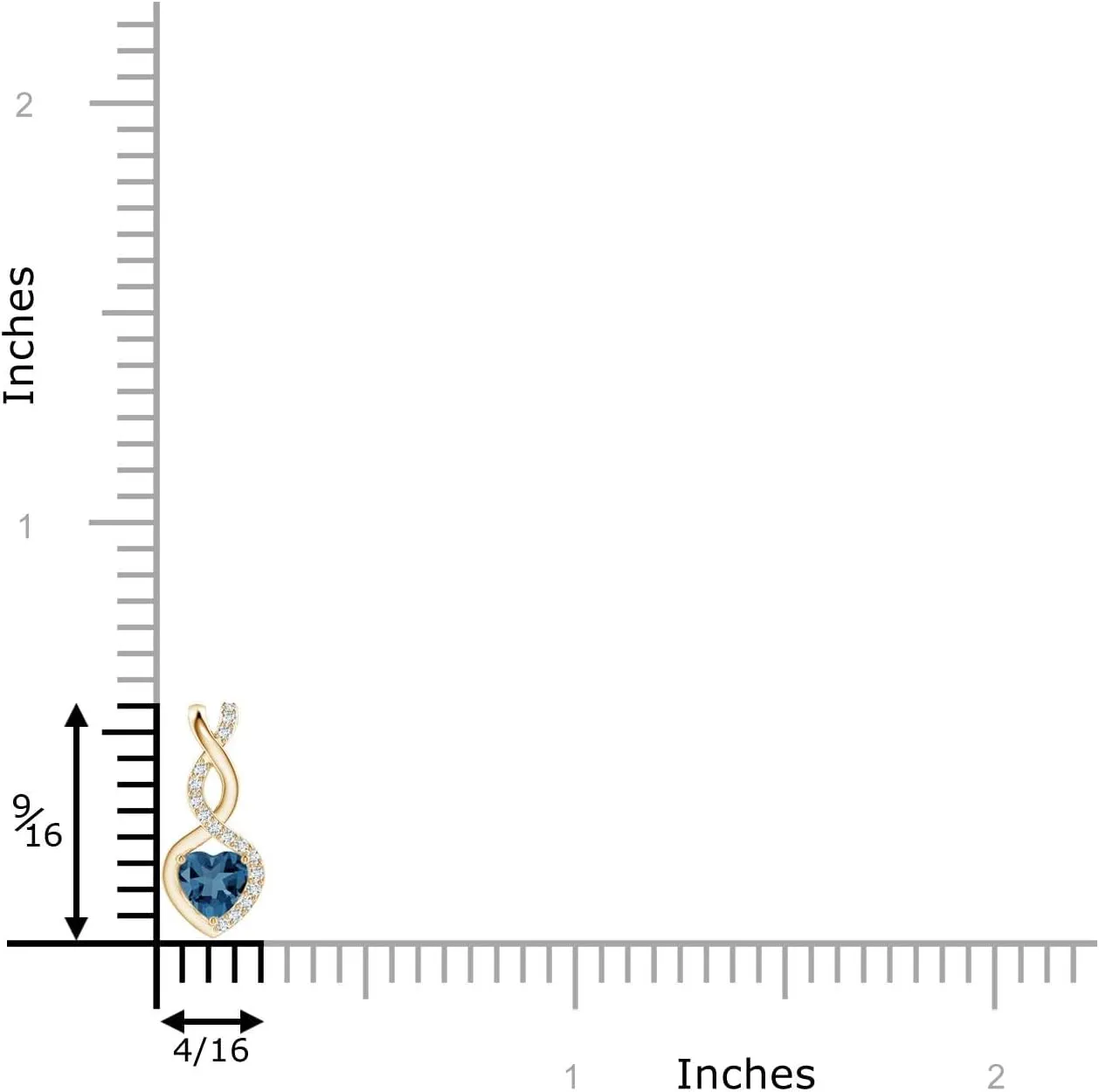 Angara Natural London Blue Topaz Infinity Heart Pendant with Diamonds in Silver / 14K Solid Gold/Platinum | November Birthstone, Birthday, Engagement, Anniversary, Wedding Jewelry Gift for Women