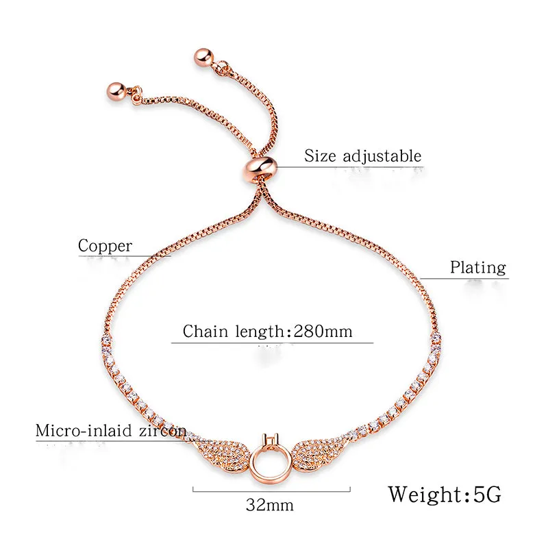Angel Wings With Diamond Bracelet