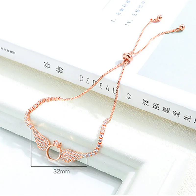 Angel Wings With Diamond Bracelet