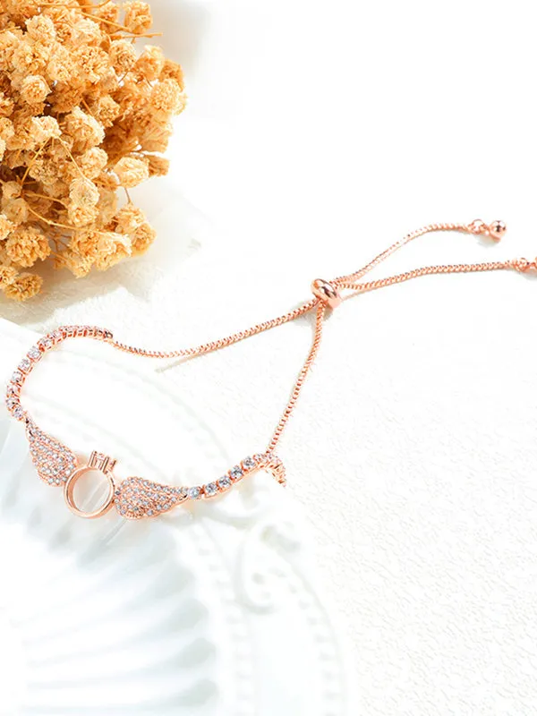 Angel Wings With Diamond Bracelet