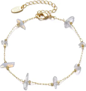 Anklet Bracelets for Women 14K Gold Plated Summer Beach Boho Foot Chain Adjustable Dainty Foot Jewelry Gifts Anklets for Women