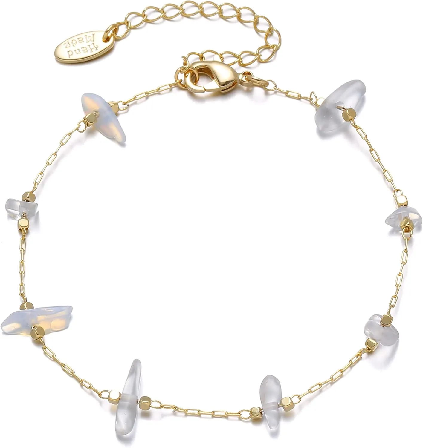 Anklet Bracelets for Women 14K Gold Plated Summer Beach Boho Foot Chain Adjustable Dainty Foot Jewelry Gifts Anklets for Women