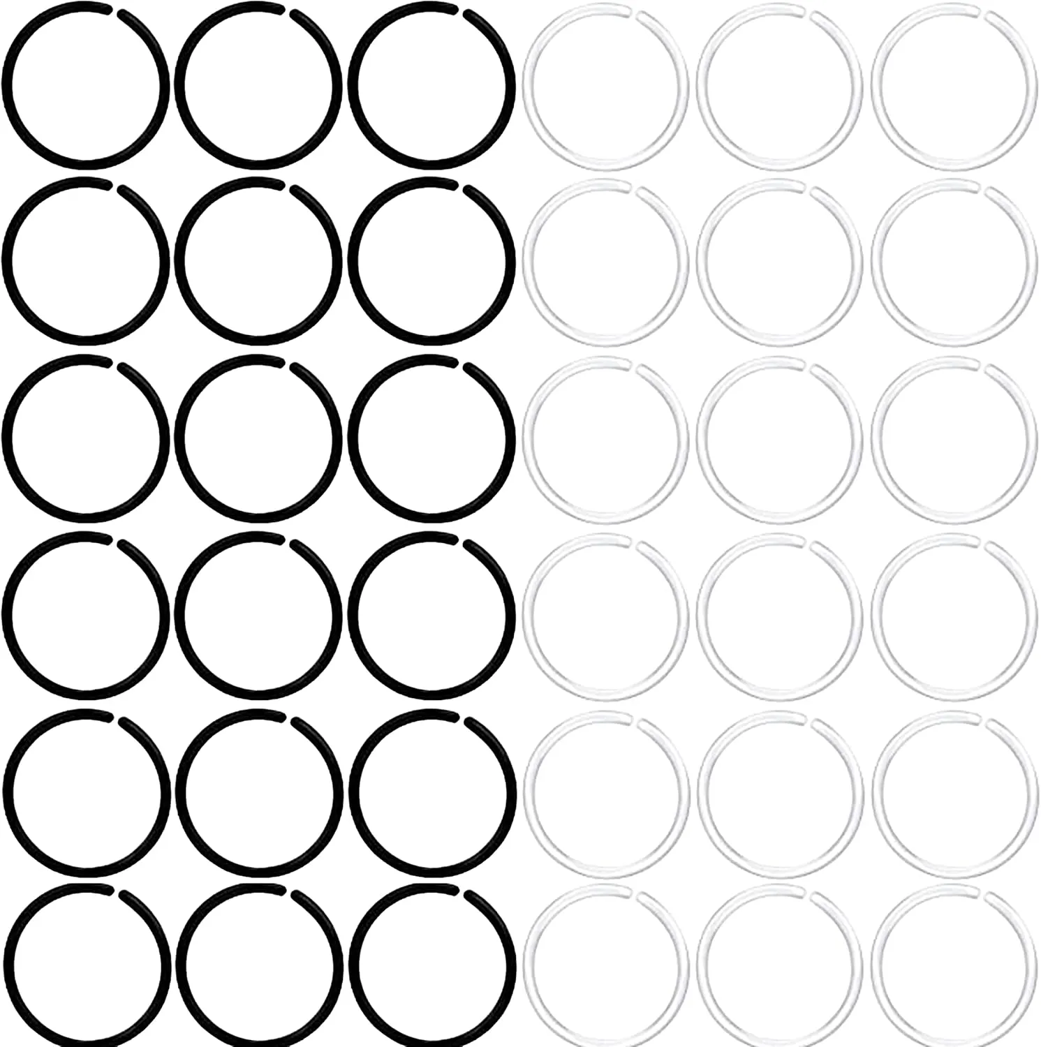 Anti-Allergy Plastic Hoop Ear Retainers and Clear Nose Rings, 20 Gauge, Unisex, for Sensitive Ears & Skin