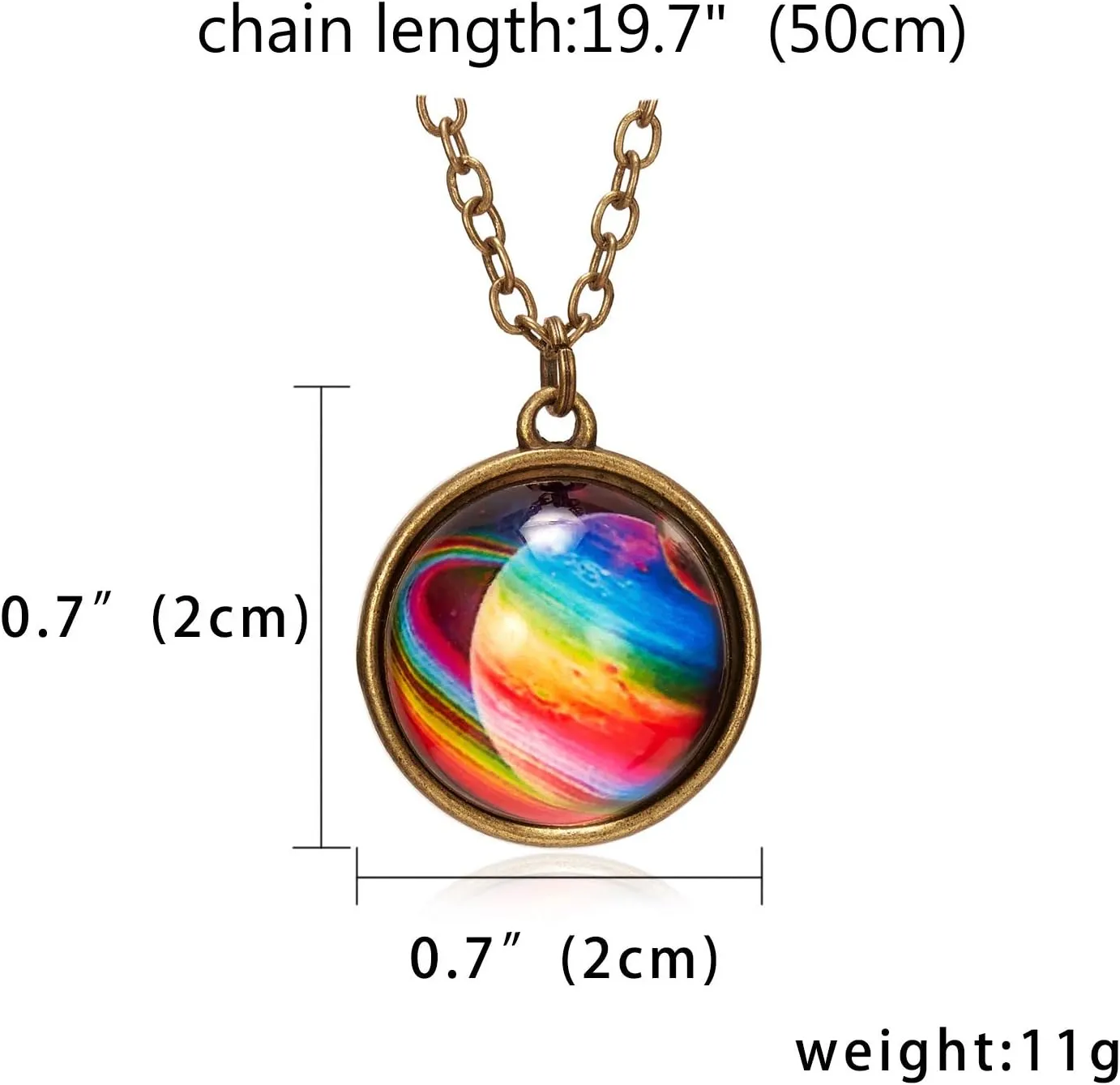 ASFKIPMF Galaxy Pendant Necklaces Planets Necklace Pendent Double-Sided Glass Ball Universe Galaxy Solar System Guardian Stars Necklace Astronomy Solar System Star Beautiful Necklace1