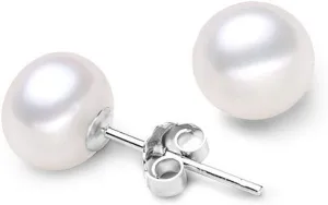 Authentic 925 Sterling Silver AAAA Grade Natural White Freshwater Pearl Stud Earrings or Drop Earrings Tarnish Resistant Hypoallergenic Nickel Free Women Jewelry