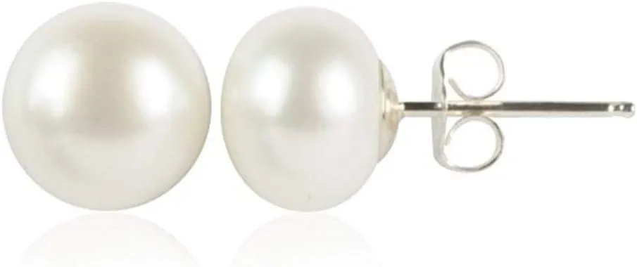 Authentic 925 Sterling Silver AAAA Grade Natural White Freshwater Pearl Stud Earrings or Drop Earrings Tarnish Resistant Hypoallergenic Nickel Free Women Jewelry