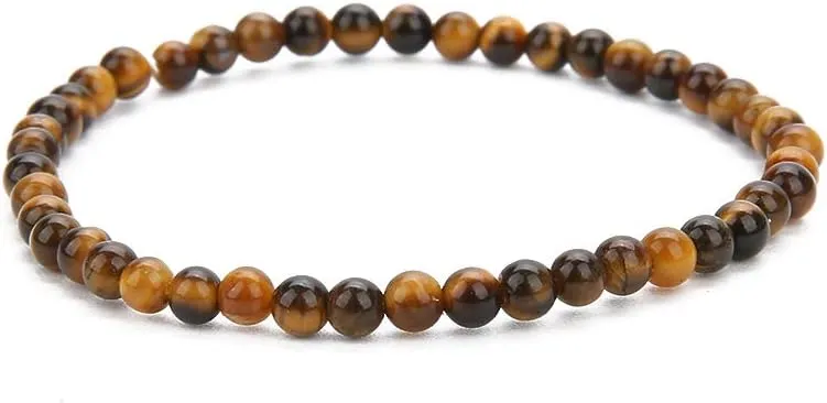 BALIBALI 4MM Mini Gemstone Energy Bracelets Tiny Bracelet Natural Stone Statement Bracelet Charm Beaded Couples Bracelets