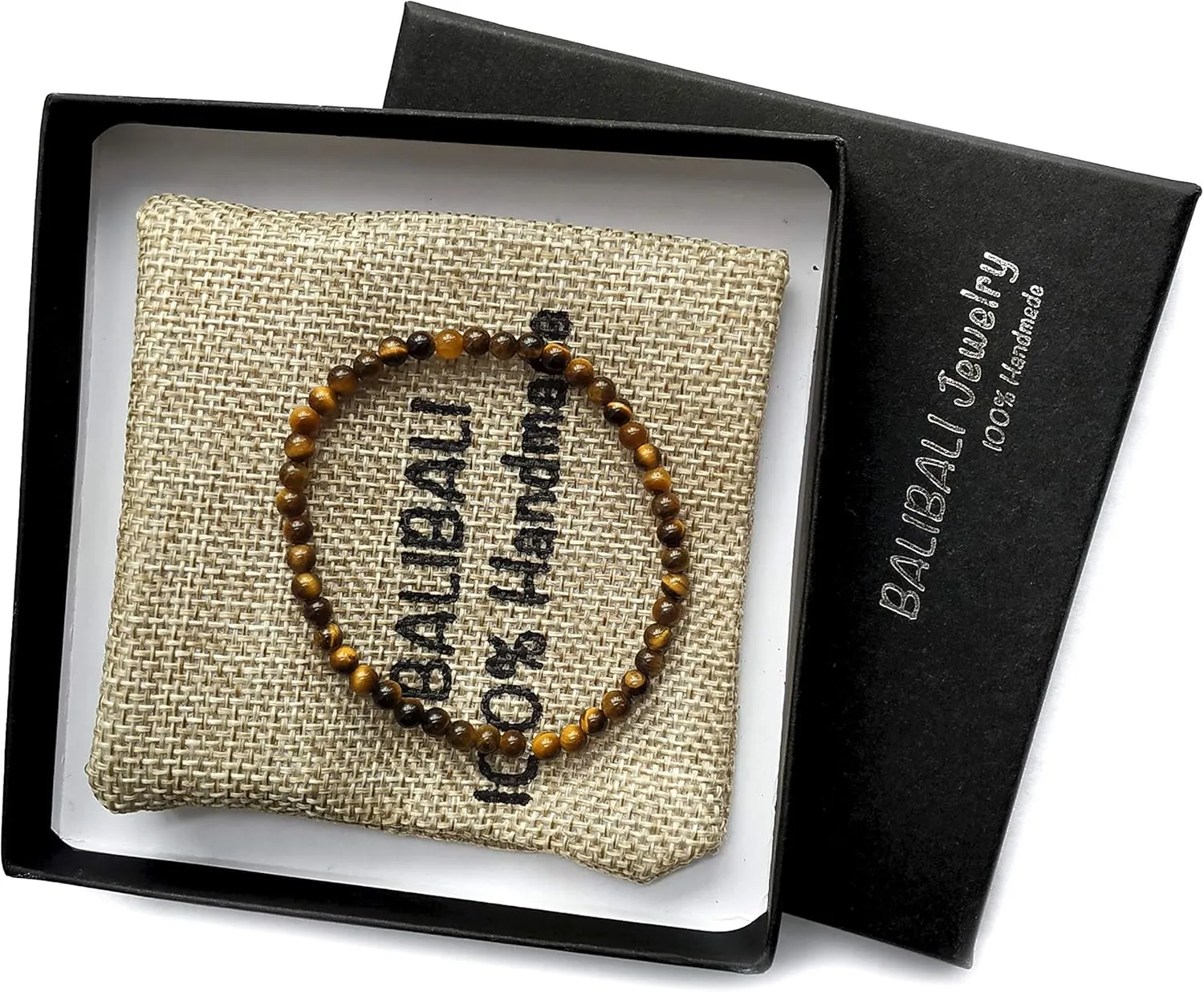 BALIBALI 4MM Mini Gemstone Energy Bracelets Tiny Bracelet Natural Stone Statement Bracelet Charm Beaded Couples Bracelets