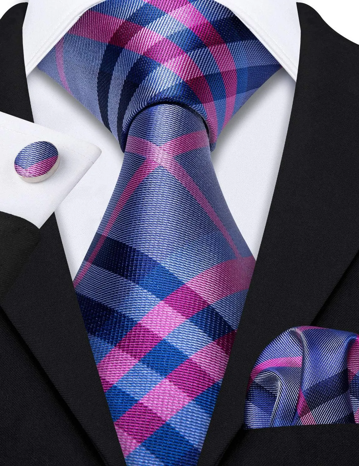 Barry.Wang Men's Ties Set Silk Wedding Neckties Woven Silk Formal Business Casual(4/6/8PCS)
