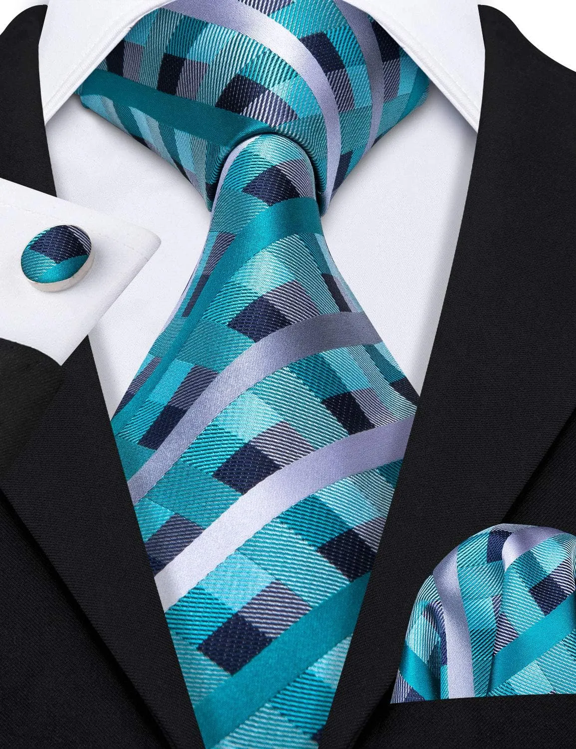 Barry.Wang Men's Ties Set Silk Wedding Neckties Woven Silk Formal Business Casual(4/6/8PCS)