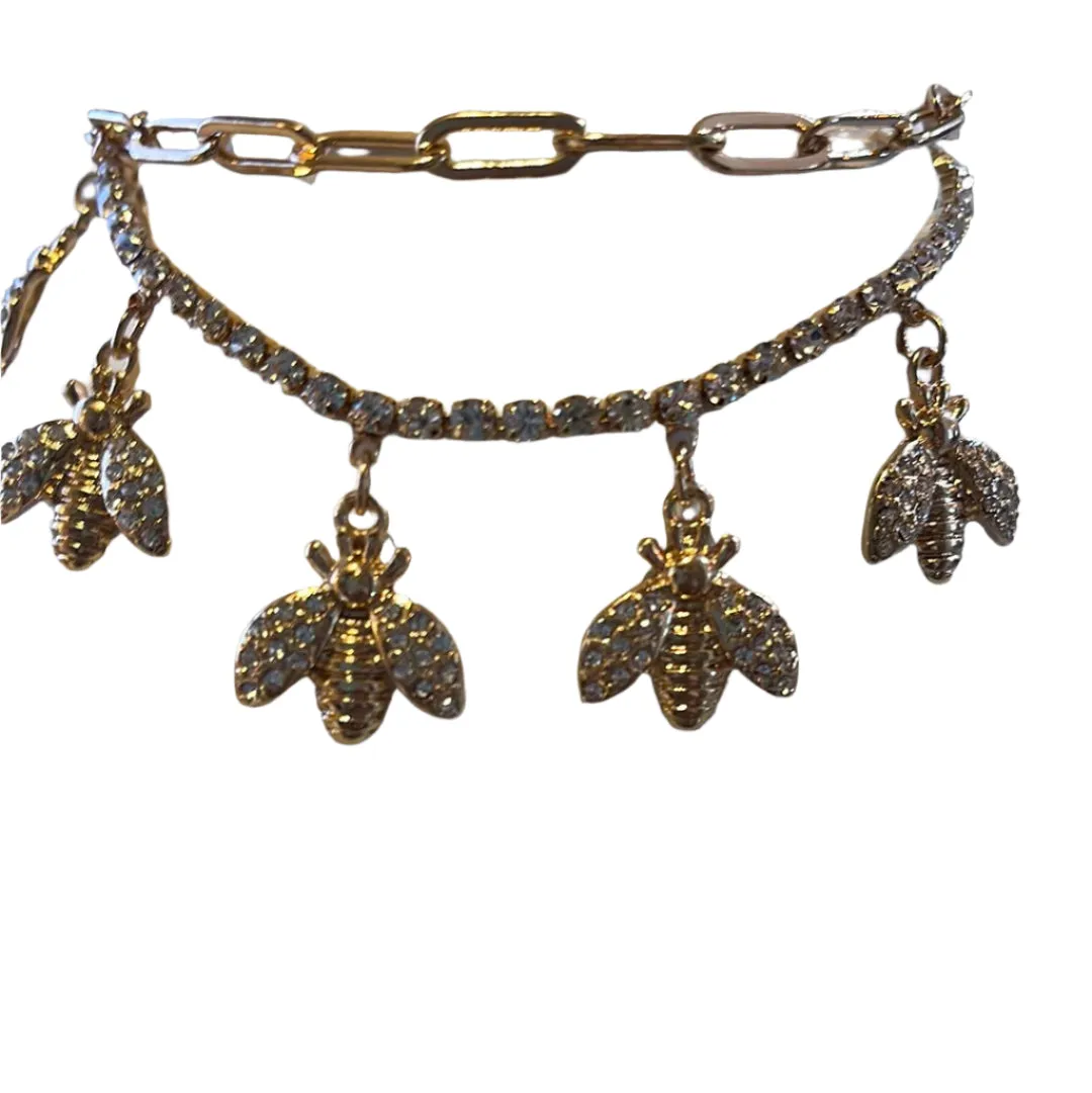 bee toggle rhinestone bracelet