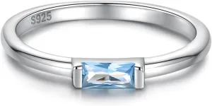 Birthstone Rings Jewelry 925 Sterling Silver Colorful Stackable Promise Ring for Women Wife Girlfriend Mom