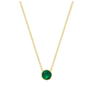 Birthstone Solitaire Necklace-May Chrome Diopside