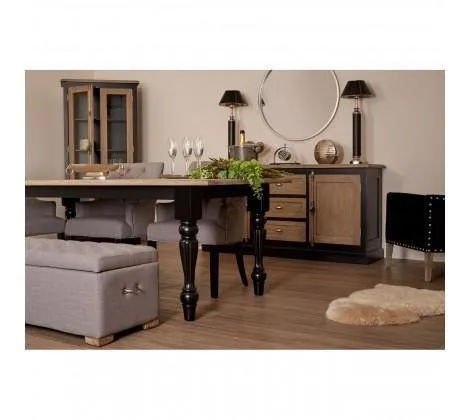 Black Fabric Townhouse Armchair Solid Oak Wood Legs