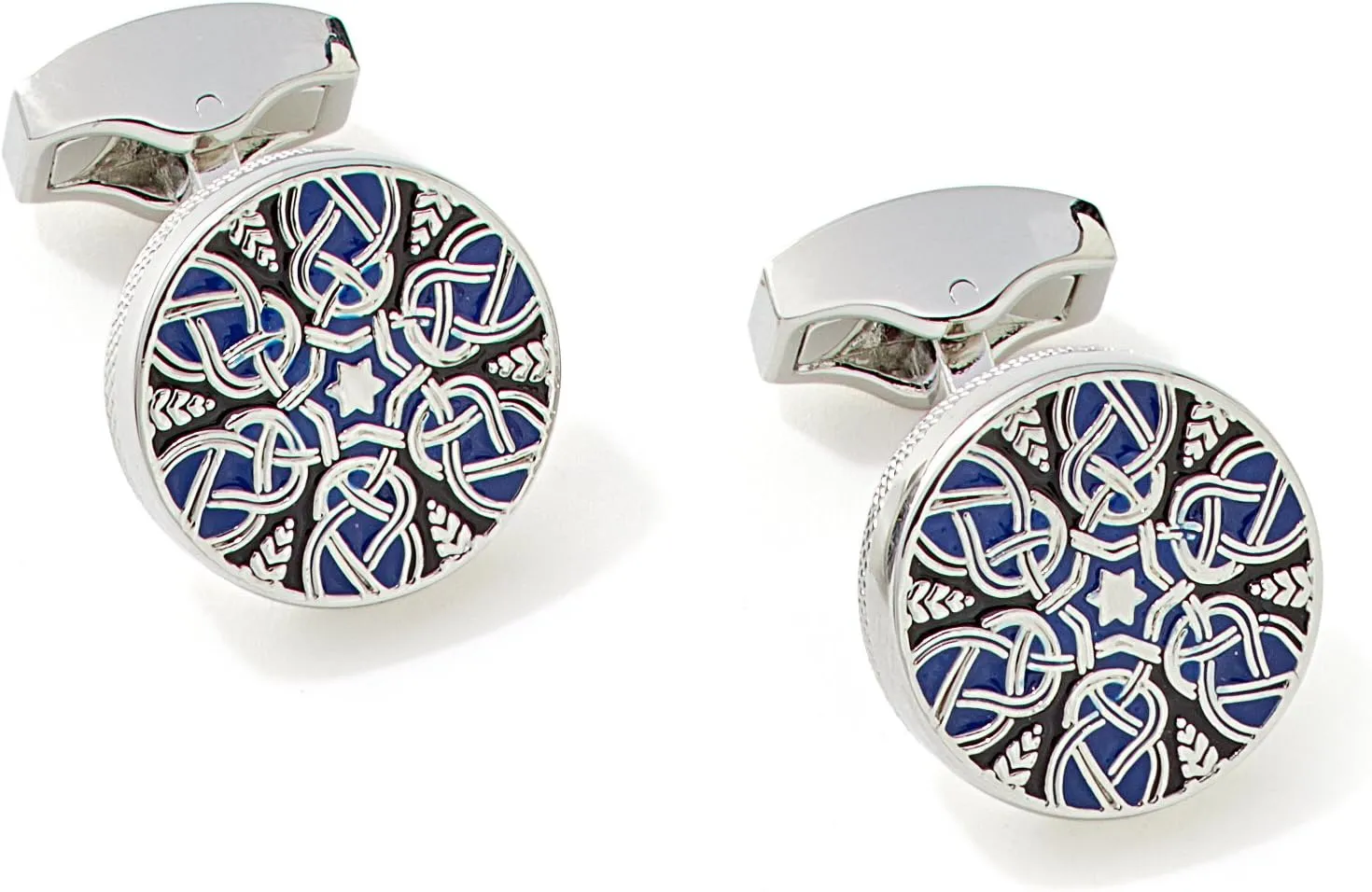 Blue Star Weave Enamel Cufflinks