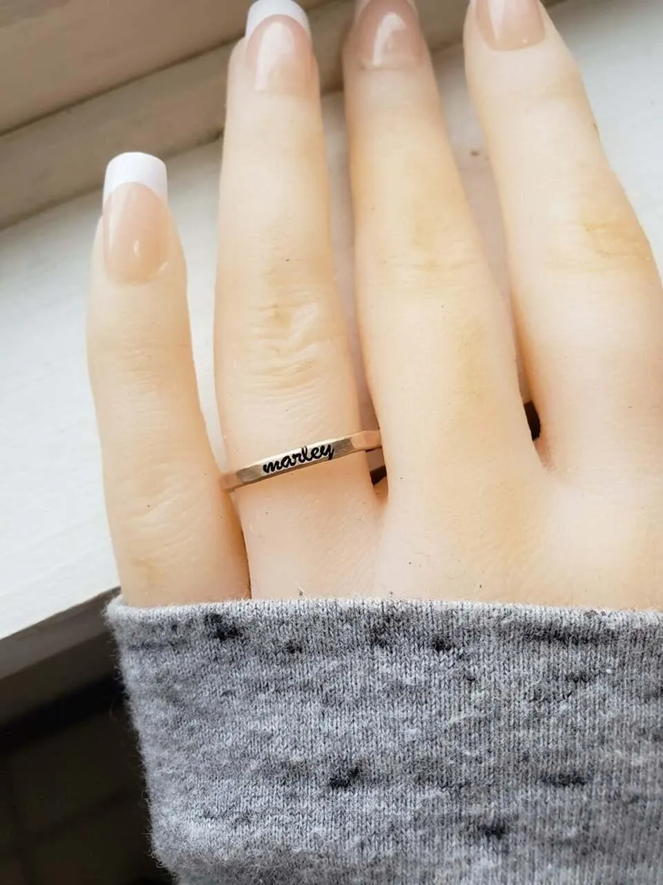 Bold Cursive Name Ring