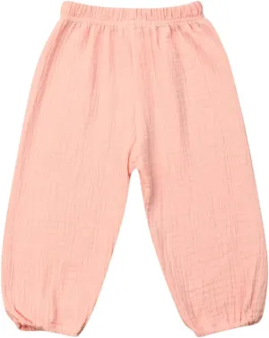 BULINGNA Toddler Kids Baby Boy Girl Cotton Linen Elastic Basic Harem Long Pants Bloomers Casual Joggers