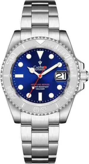 CADISEN Mens Automatic Watch Mechanical Casual Watches for Men Leather Band Waterproof Sapphire