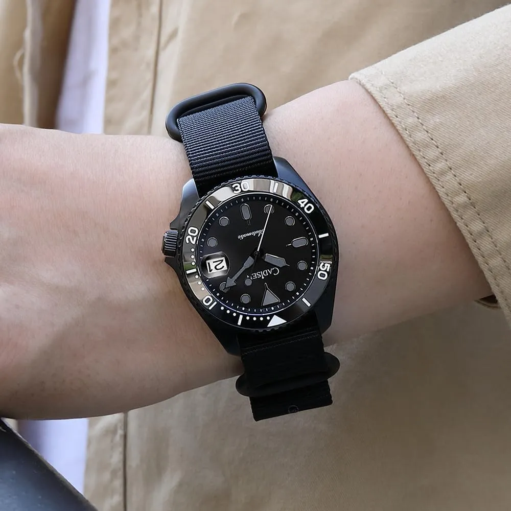 CADISEN Mens Automatic Watch NH35A Mechanical GMT Stainless Steel Band Waterproof Casual 40M Watches for Men