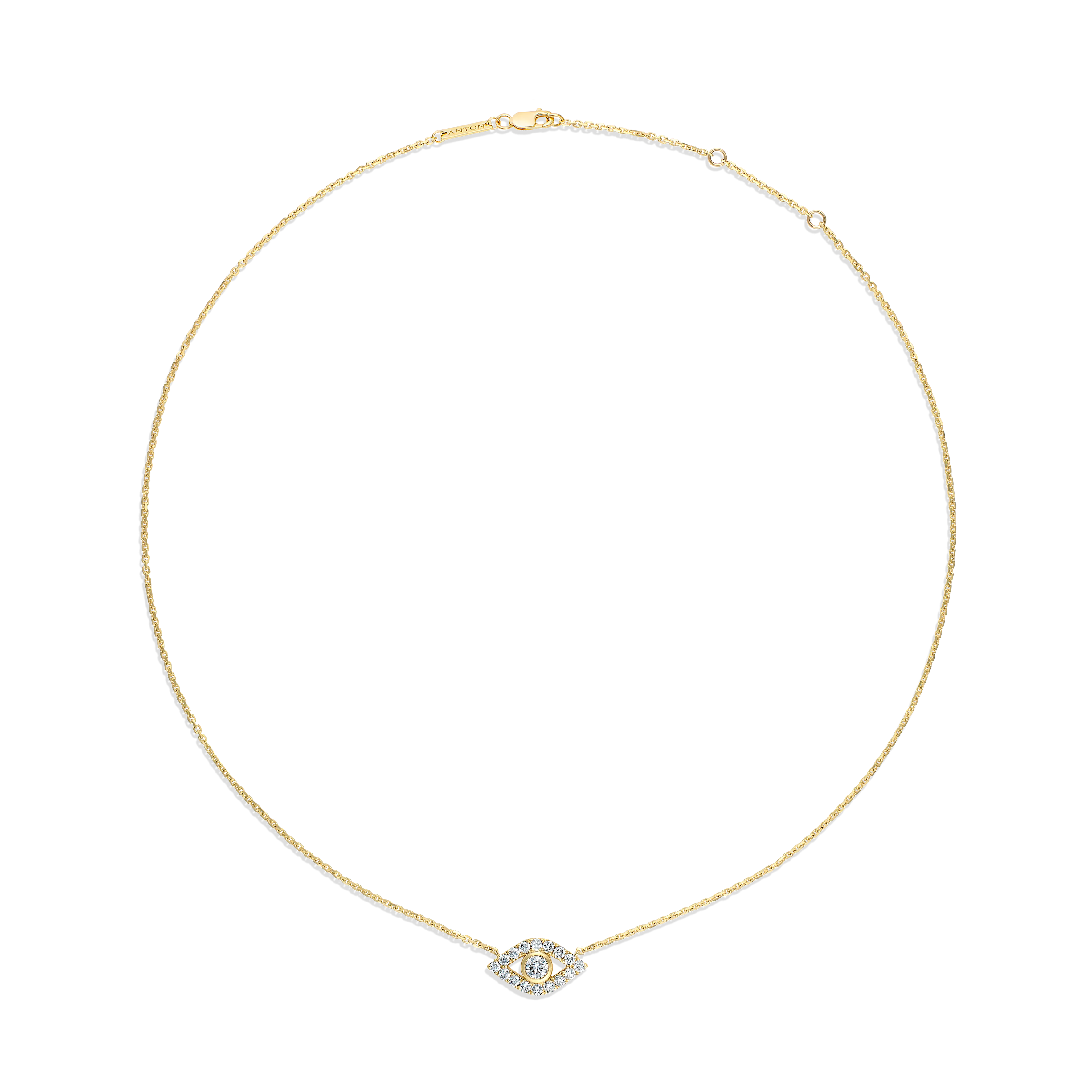 Capri Dreaming® Cora Double Diamond Evil Eye Necklace | Yellow Gold